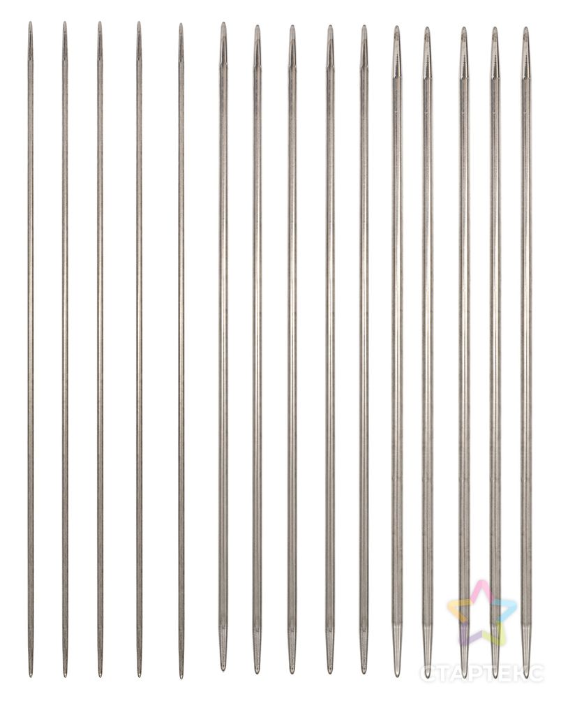 Набор носочных металлических спиц для вязания 2,00мм-3,50мм, Hobby&Pro арт. АРС-14629-1-АРС0001216806
