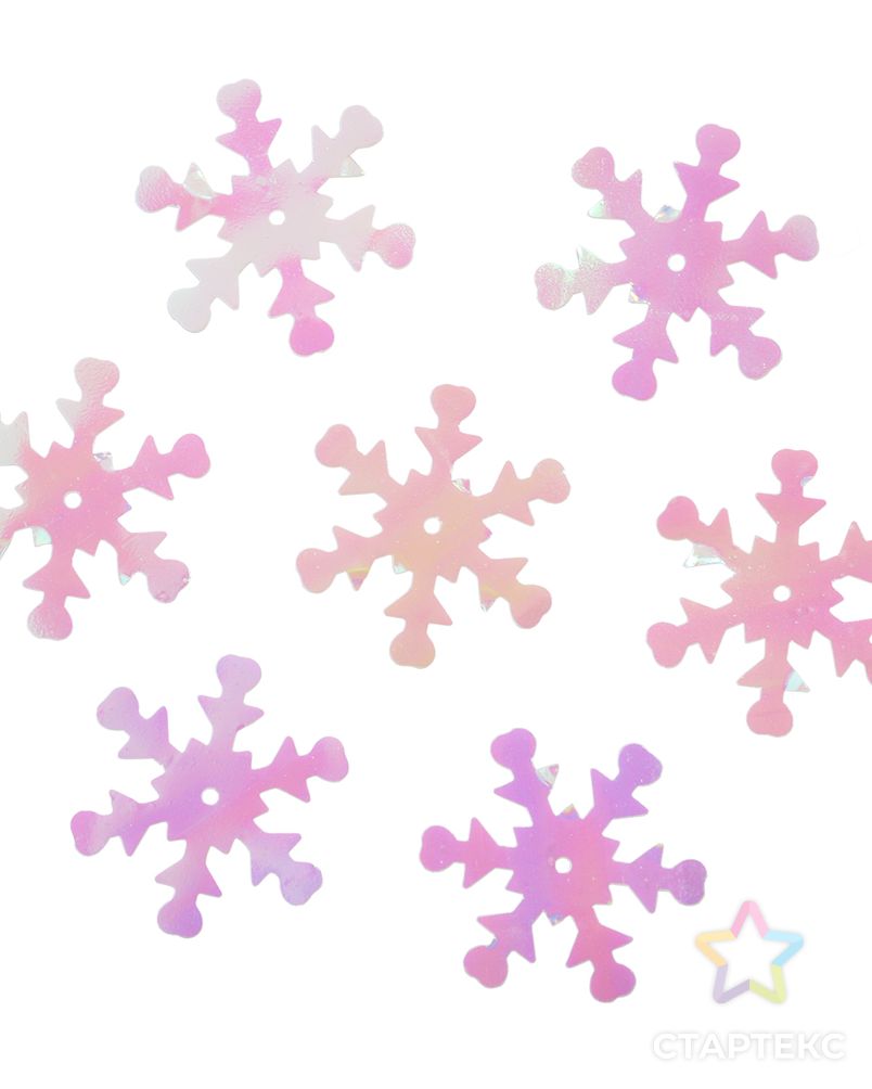 Пайетки снежинки д.2,4 см арт. АРС-16468-1-АРС0000807825 4
