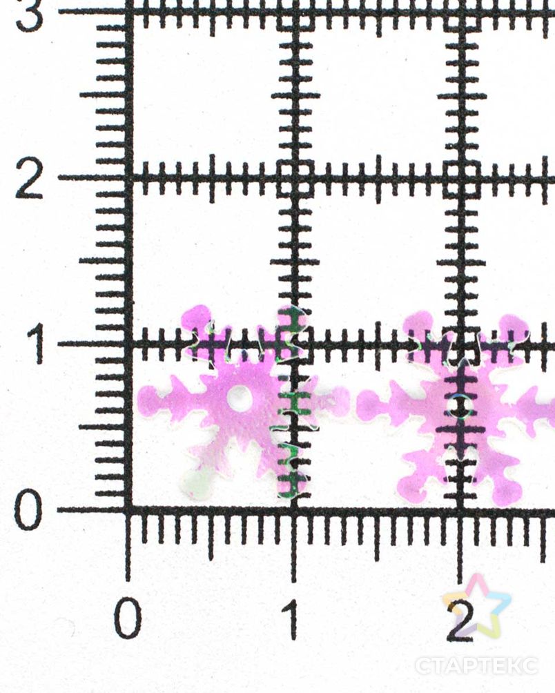 Пайетки 'снежинки' 13мм, 'Астра' 10г (119 розовый прозрачный с эффектом AB) арт. АРС-23201-1-АРС0001215628 3