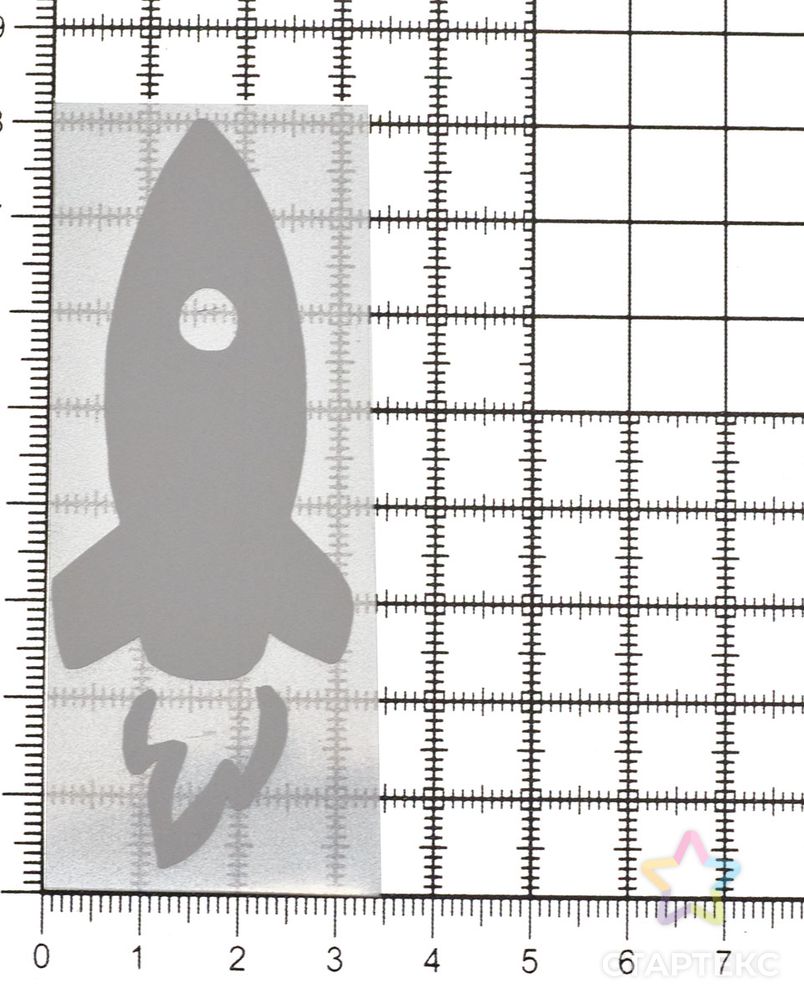Светоотражающая наклейка на одежду 'Ракета' 6*6см арт. АРС-23634-1-АРС0001168236 3