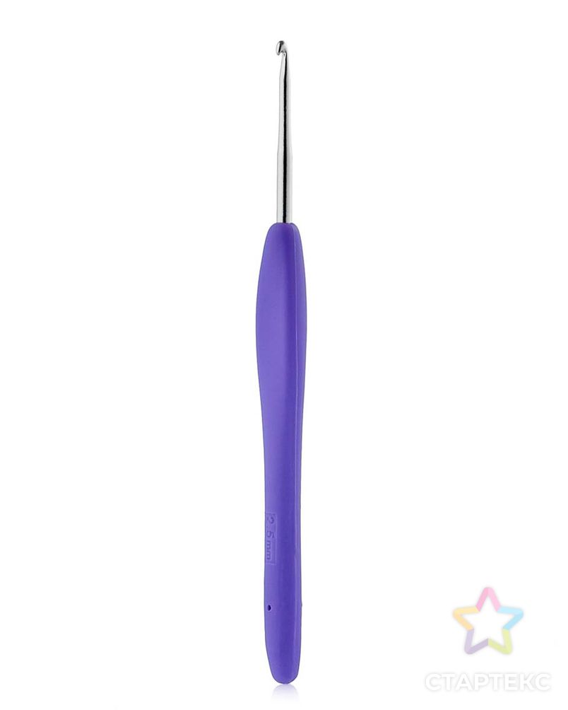 24R25X Крючок для вязания с резиновой ручкой, 2,5мм Hobby&Pro арт. АРС-25512-1-АРС0001196747 3