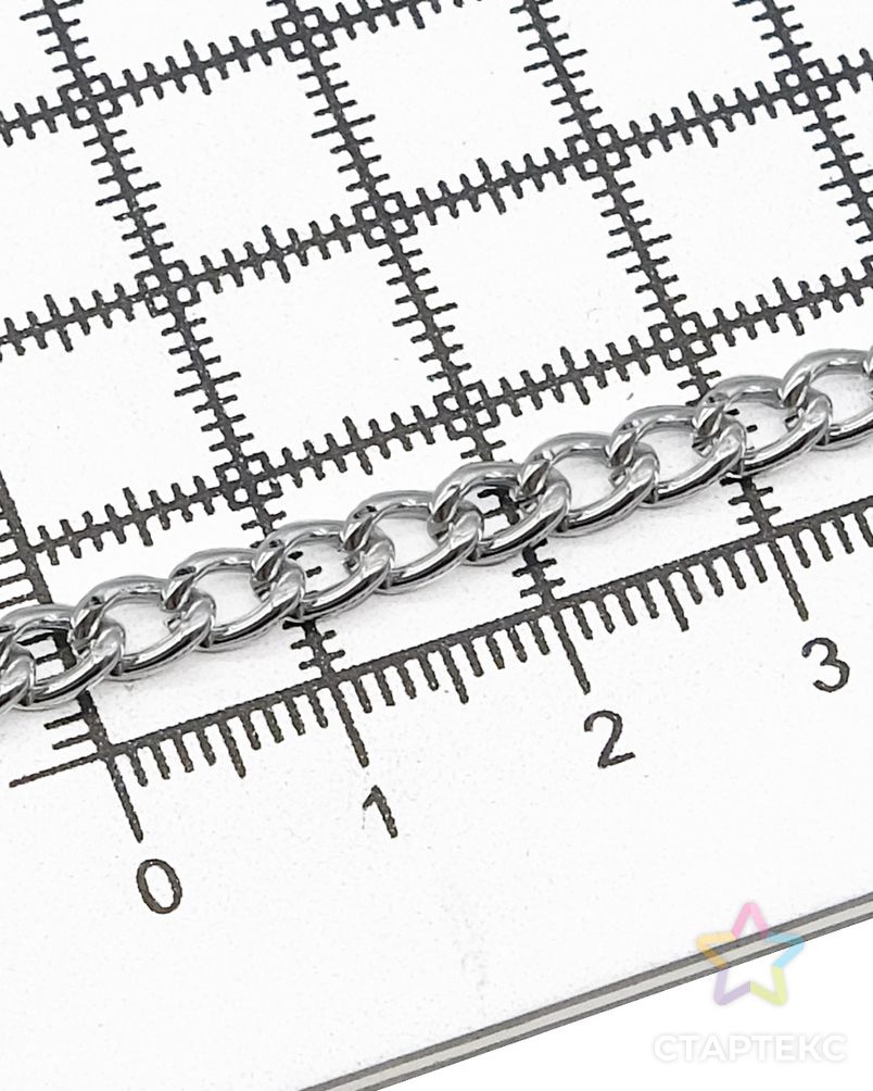 Цепь алюминиевая К1804 6,5х4,4мм (серебро) 10м арт. АРС-25567-1-АРС0000809343 2
