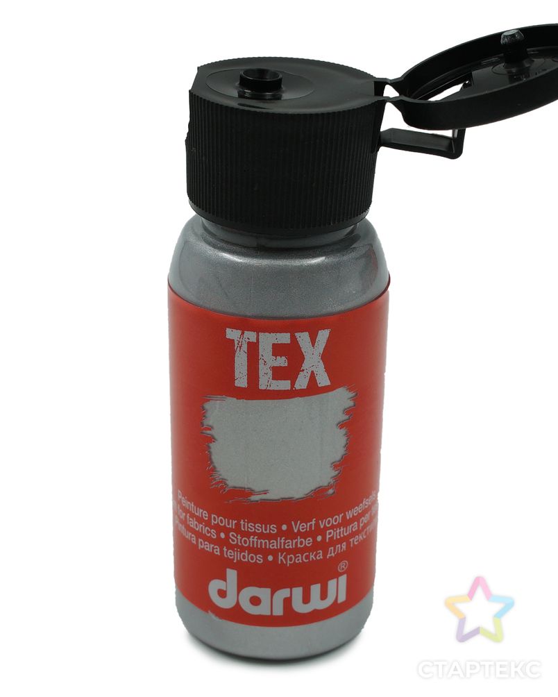 DA0100050 Краска для ткани Darwi TEX, 50 мл (080 серебро) арт. АРС-32004-1-АРС0001239684