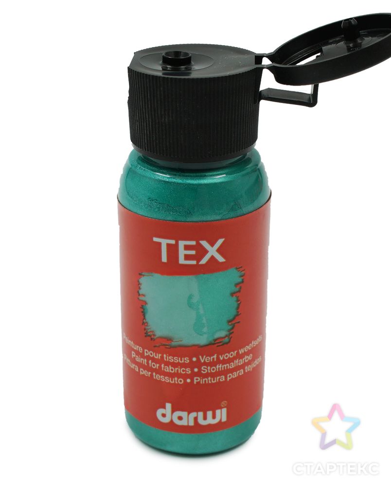 DA0100050 Краска для ткани Darwi TEX, 50 мл (695 бирюзовый перламутровый) арт. АРС-32027-1-АРС0001239708 3