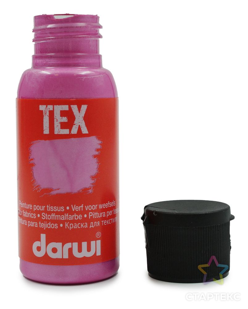 DA0100050 Краска для ткани Darwi TEX, 50 мл (495 розовый перламутровый) арт. АРС-33093-1-АРС0001239701 3