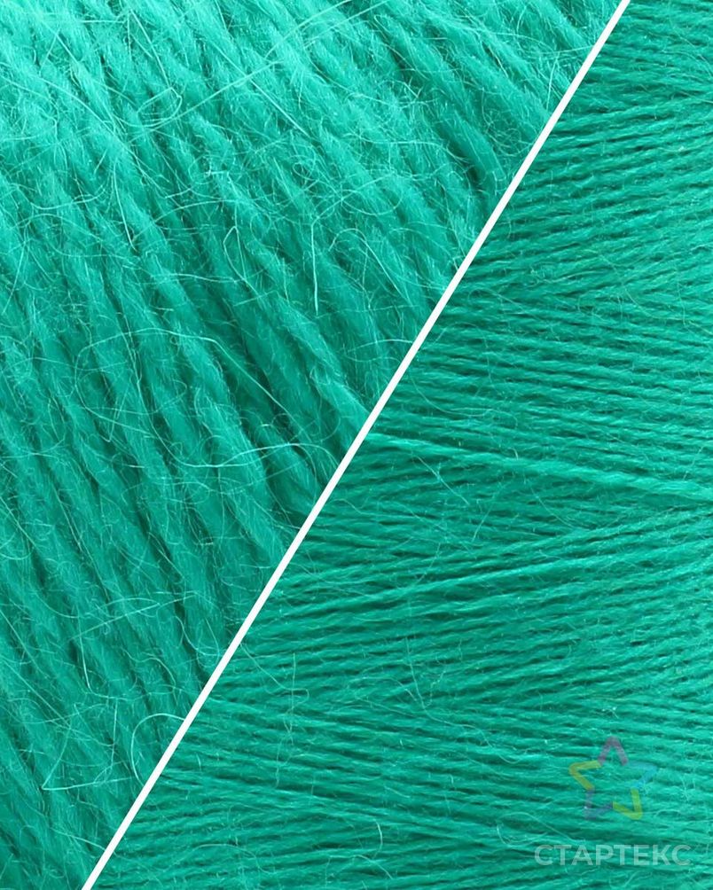 Пряжа Astra Premium 'Пух норки' (Mink yarn) 50гр 350м (80% пух, 20% нейлон) (нить 20гр в комплекте) (075 зеленая бирюз арт. АРС-33380-1-АРС0001239824 2
