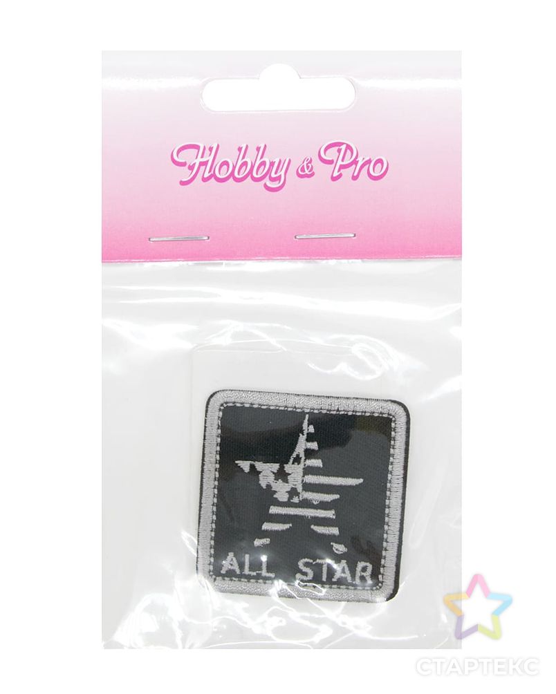 Термоаппликация 'Герб 'ALL STAR', черный, 4.4*4.4см, Hobby&Pro арт. АРС-34783-1-АРС0001237564 2