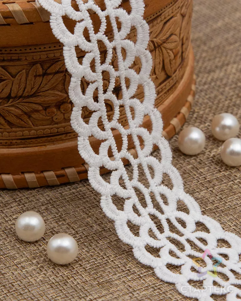 Кружево гипюр LACH-1105 ш.3,3см 3,4м (белый) арт. АРС-36585-1-АРС0001238929 - рис. 1 Кружево гипюр LACH-1105 ш.3,3см 3,4м (белый) арт. АРС-36585-1-АРС0001238929 - рис. 1