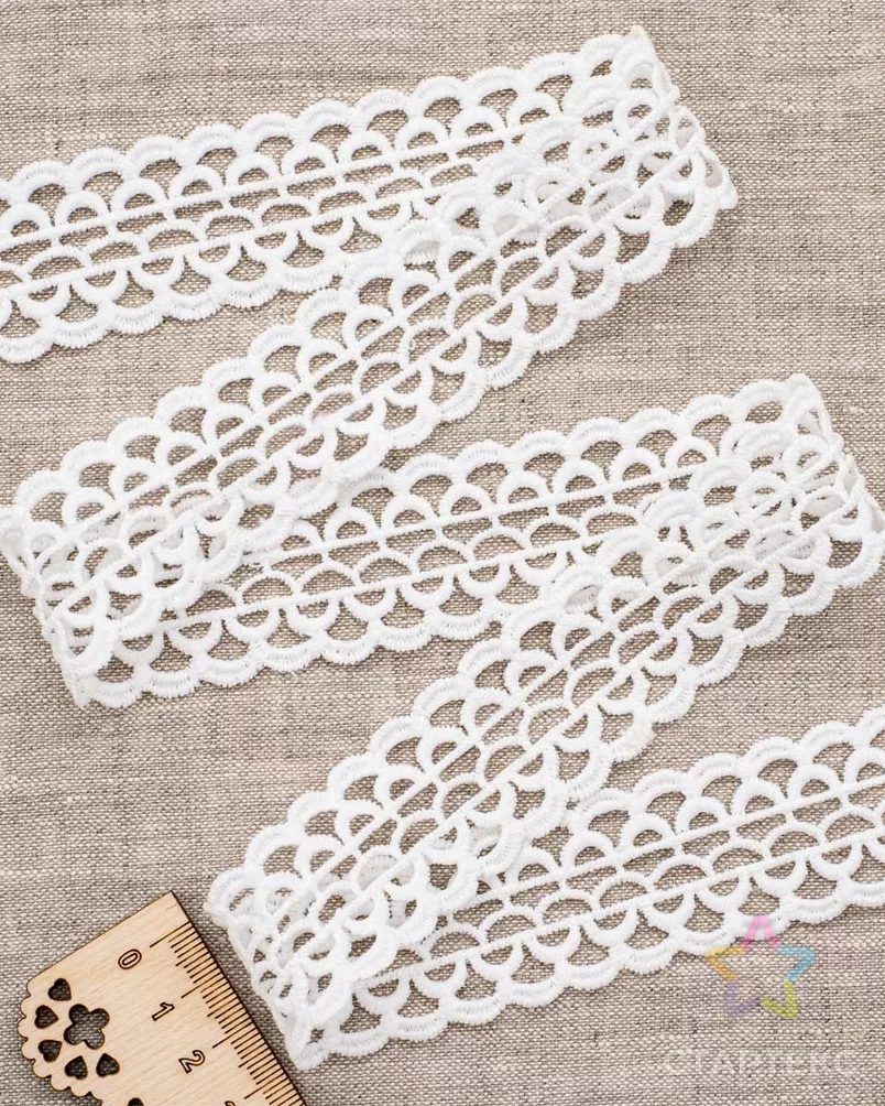 Кружево гипюр LACH-1105 ш.3,3см 3,4м (белый) арт. АРС-36585-1-АРС0001238929 - рис. 3 Кружево гипюр LACH-1105 ш.3,3см 3,4м (белый) арт. АРС-36585-1-АРС0001238929 - рис. 3