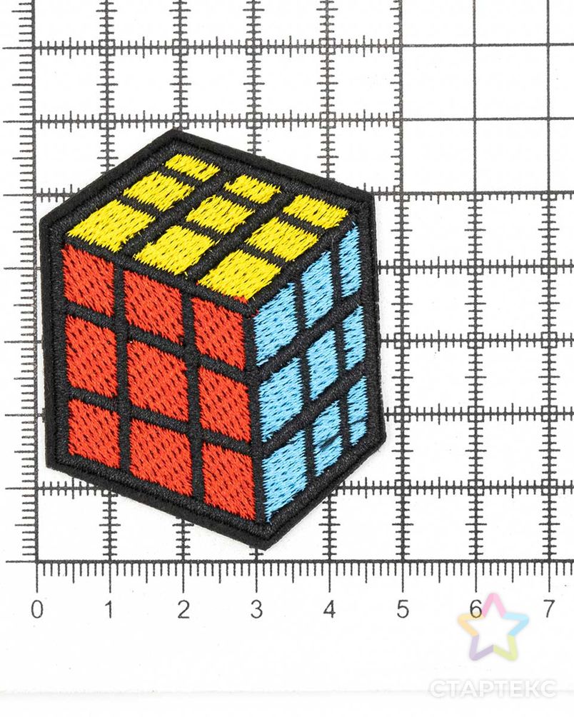 Термоаппликация 'Кубик', желтый/красный/синий 6*5см, Hobby&Pro арт. АРС-39382-1-АРС0001256044 3