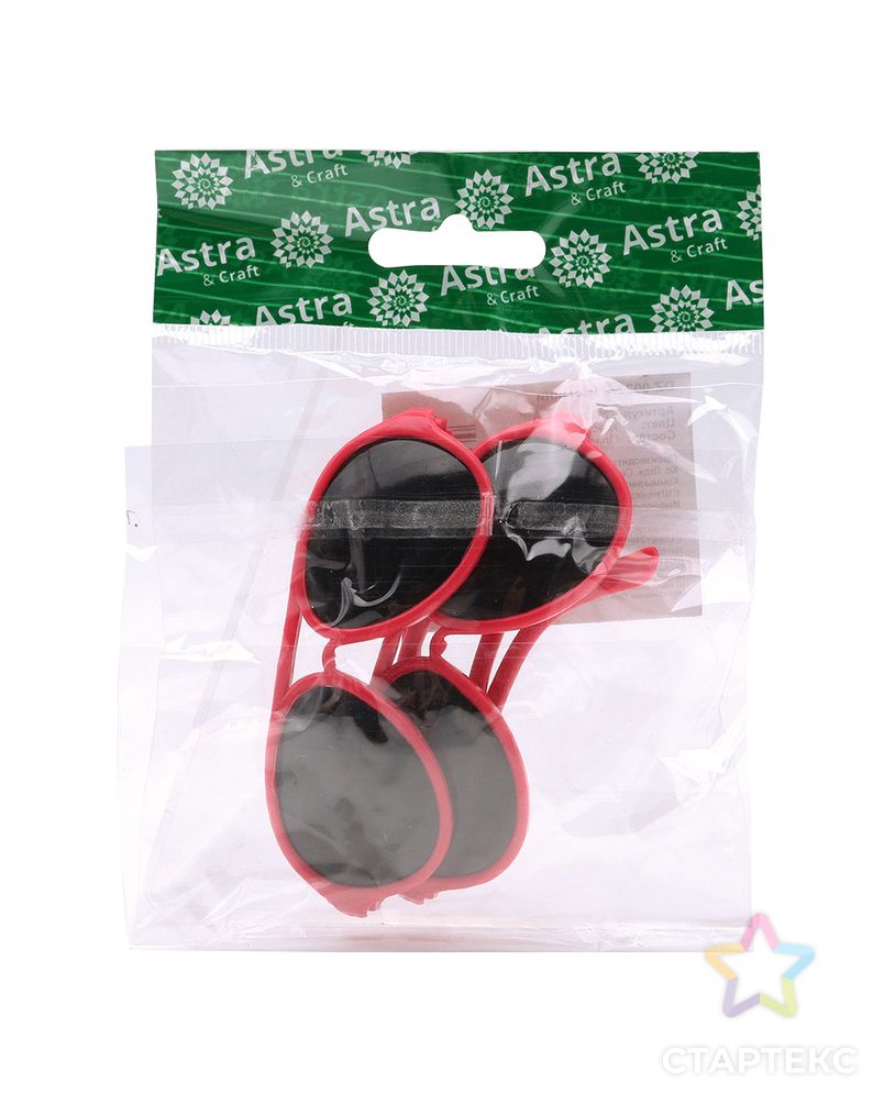 DZ-0022 Очки мини, 2 шт/упак, Astra&Craft (красный) арт. АРС-40244-1-АРС0001258023