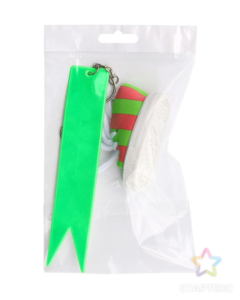 Брелок самосборный Кеды со светоотражающей подвеской 'флажок', розово-зеленый арт. АРС-41153-1-АРС0001261695 5
