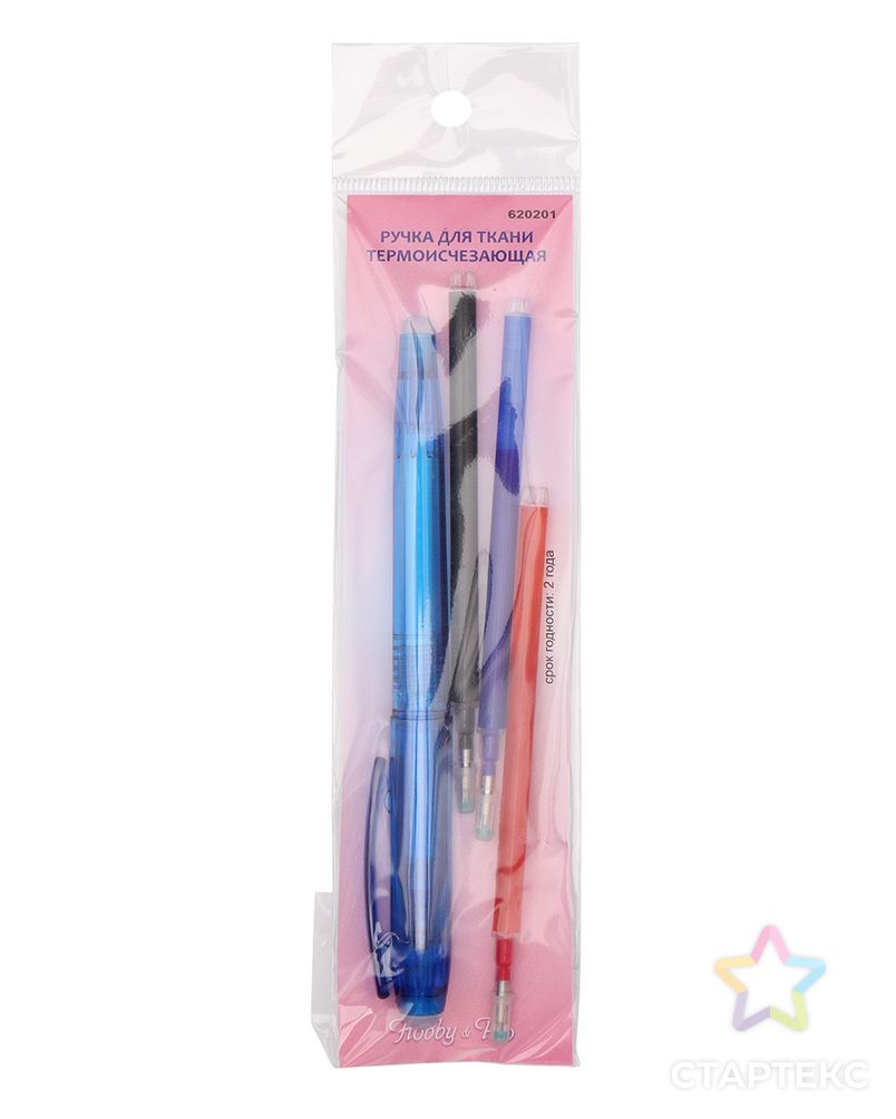 410109 Ручка для ткани термоисчезающая, с набором стержней, цвет белый,розовый,чёрный,синий Hobby&Pro арт. АРС-41785-1-АРС0001260213 3