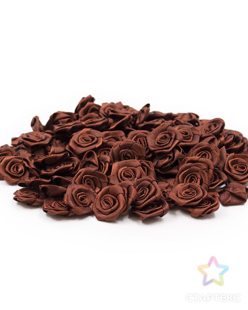 Цветы пришивные атласные 'Роза' 3,0 см (869 коричневый) арт. АРС-42222-1-АРС0001268035 2