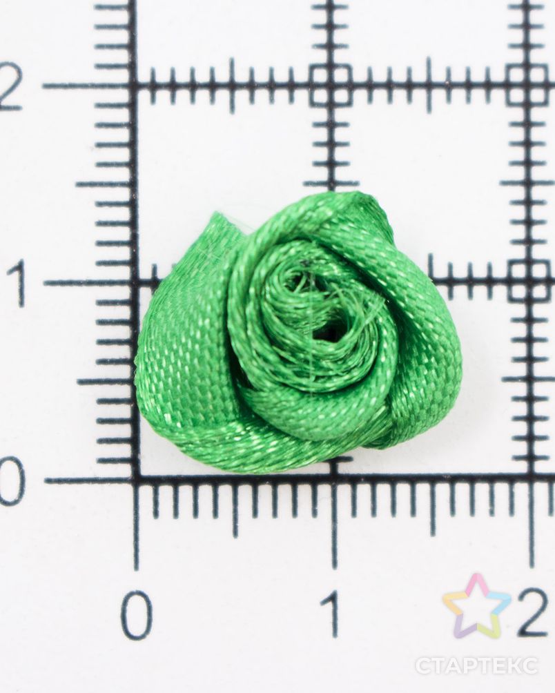 Цветы пришивные атласные 'Роза' 1,5 см (зеленый) арт. АРС-42236-1-АРС0001268063 3