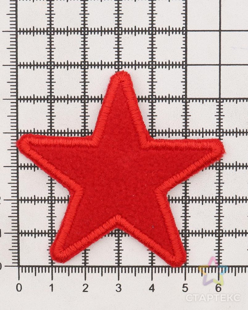 016 Термоаппликация 'Звезда', 60*59мм (10 шт) (красный) арт. АРС-43399-1-АРС0001277477 4