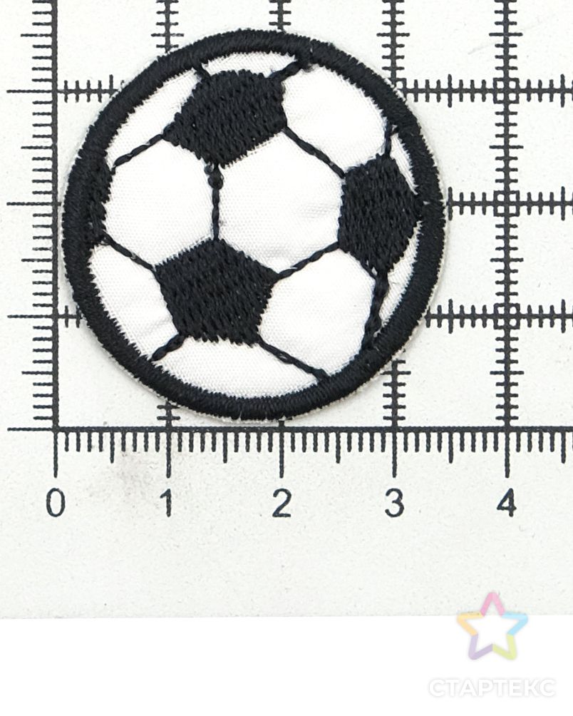 2190 Термоаппликация 'Мяч', черно-белый, 35*35мм (10 шт) арт. АРС-43415-1-АРС0001277579 3