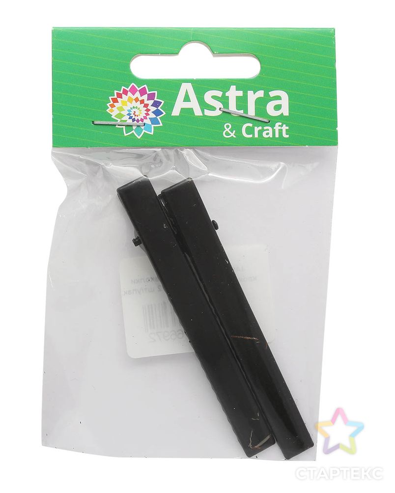 4AR082 Основа для заколки крокодил, черная 7см, 2 шт/упак, Astra&Craft арт. АРС-43572-1-АРС0001190953 2
