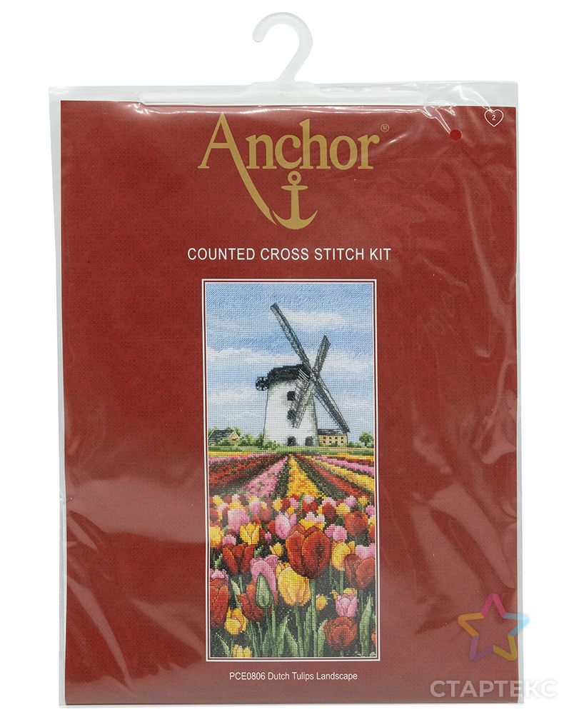PCE0806 Набор для вышивания Anchor 'Тюльпаны у мельницы' 32х14 см арт. АРС-43600-1-АРС0001017526 3