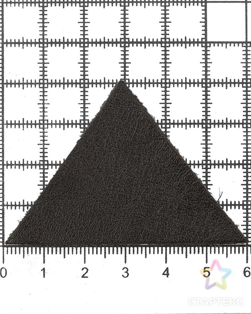 202 Термоаппликация из кожи Треугольник сторона 5см, 2шт в уп., 100% кожа (03 темно-коричневый) арт. АРС-45070-1-АРС0001123639 3