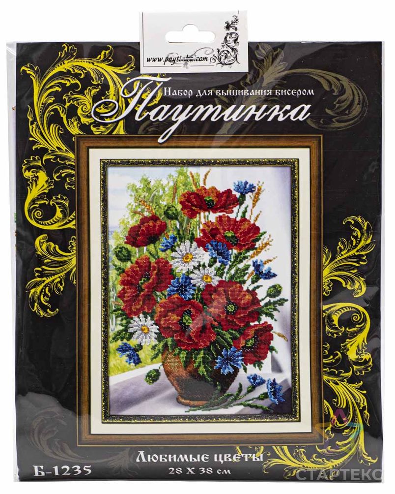Б1235 Набор для вышивания бисером 'Паутинка' 'Любимые цветы', 38*28 см арт. АРС-45504-1-АРС0001043710 3