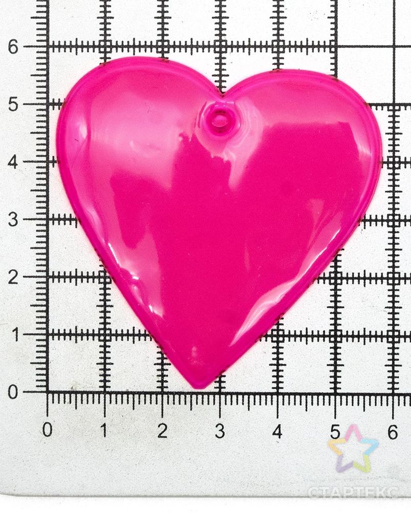 Световозвращатель подвеска 'Сердце', ПВХ, 5,5 см (розовый) арт. АРС-45819-1-АРС0001079555 4