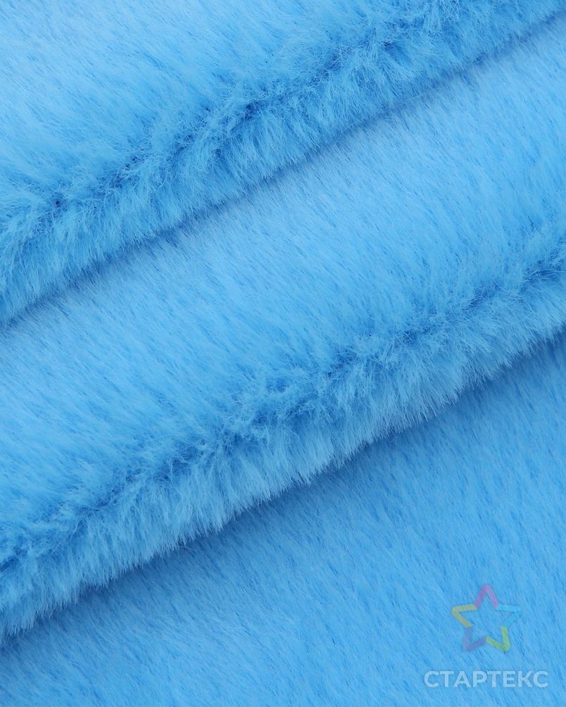 23697 Мех 'Кролик' ворс 6-8мм (48 см*50 см), плотность: 280гр./м.кв.,100%п/э (голубой) арт. АРС-47931-1-АРС0001234496 2