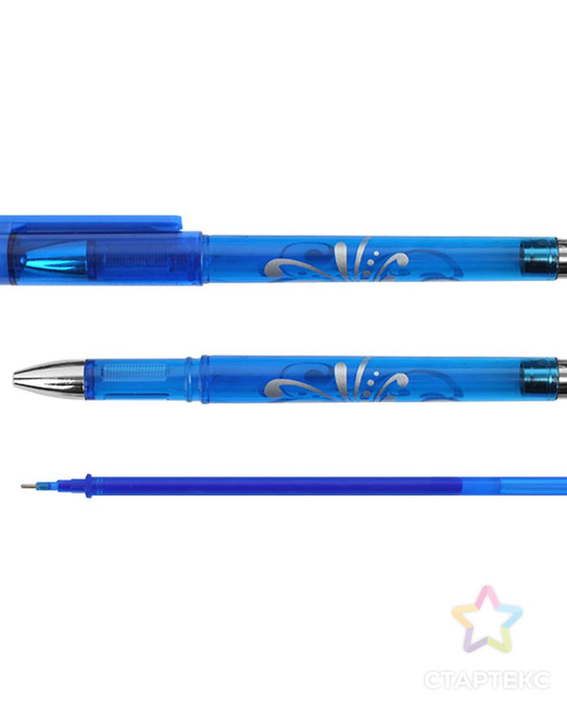 DV-13105 Ручка гелевая синяя со стираемыми чернилами + 9 стержней арт. АРС-48912-1-АРС0001257350 2