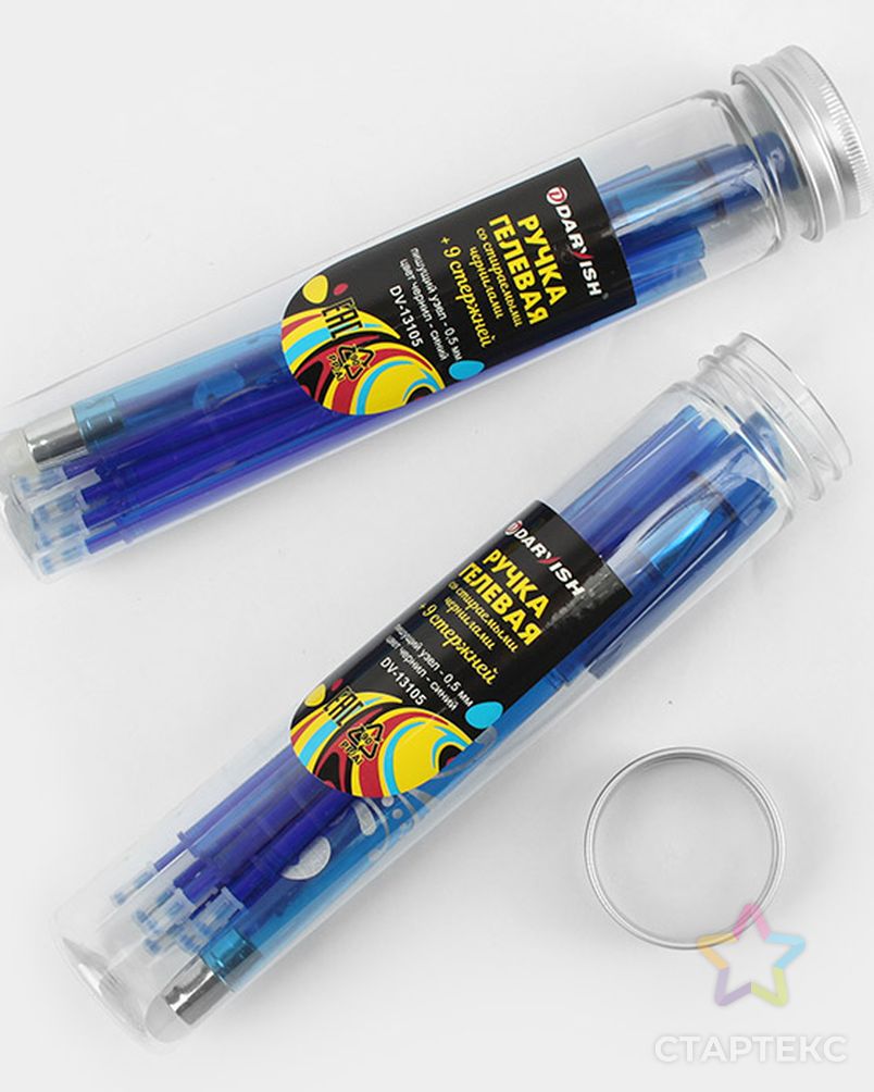 DV-13105 Ручка гелевая синяя со стираемыми чернилами + 9 стержней арт. АРС-48912-1-АРС0001257350 5
