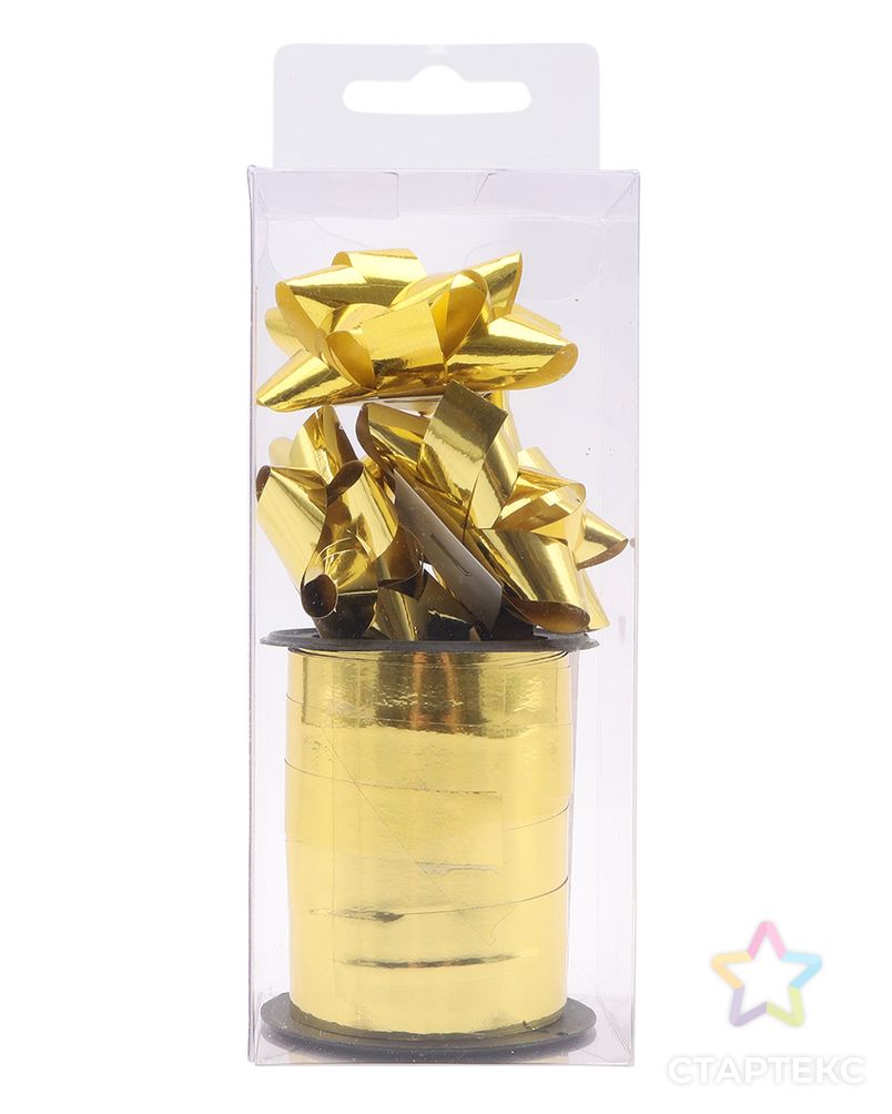 AR397 Набор для упаковки (3 ленты + 3 бантика) (золото) арт. АРС-52086-1-АРС0001194301 3