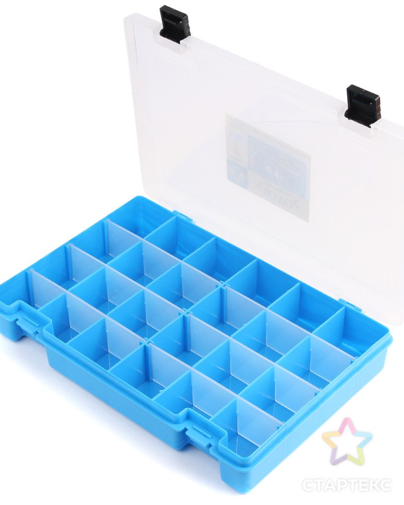 ТИП-7 Коробка, 6 съёмных перегородок, 24 ячейки, 274*188*45 мм (голубой) арт. АРС-52635-1-АРС0001184636 2