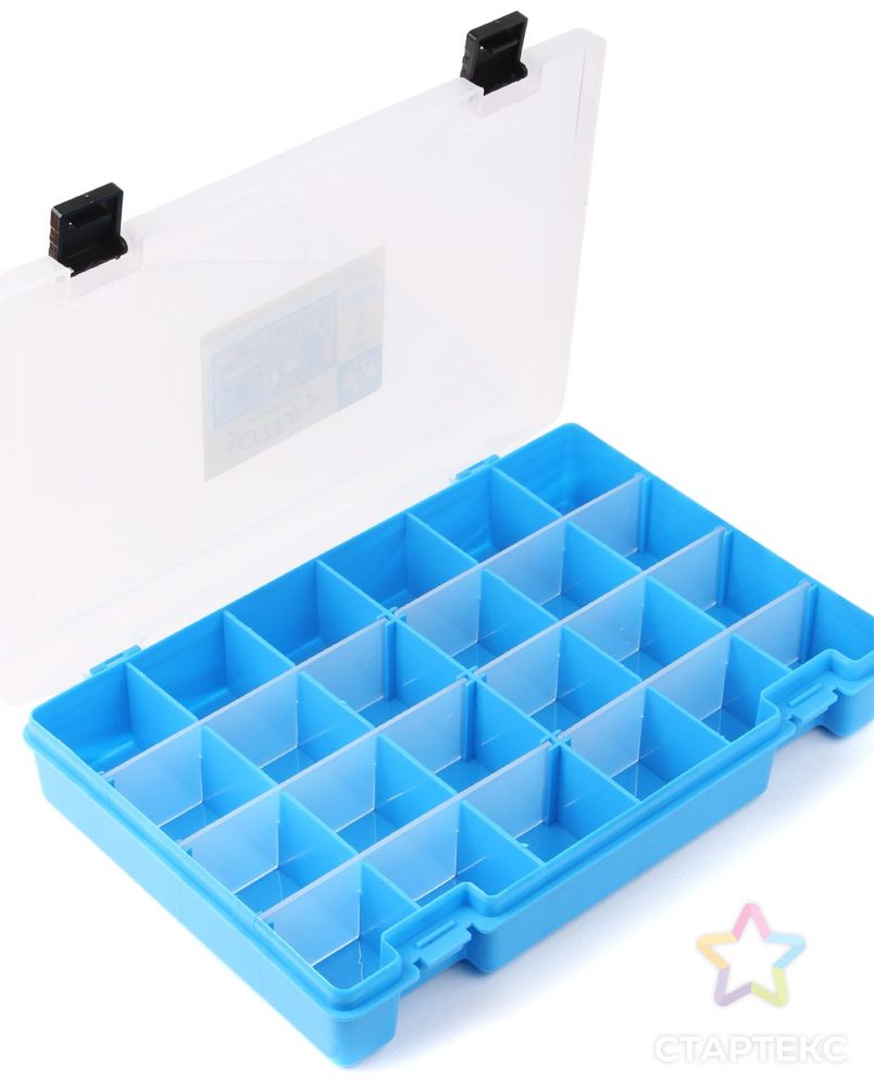 ТИП-7 Коробка, 6 съёмных перегородок, 24 ячейки, 274*188*45 мм (голубой) арт. АРС-52635-1-АРС0001184636 3