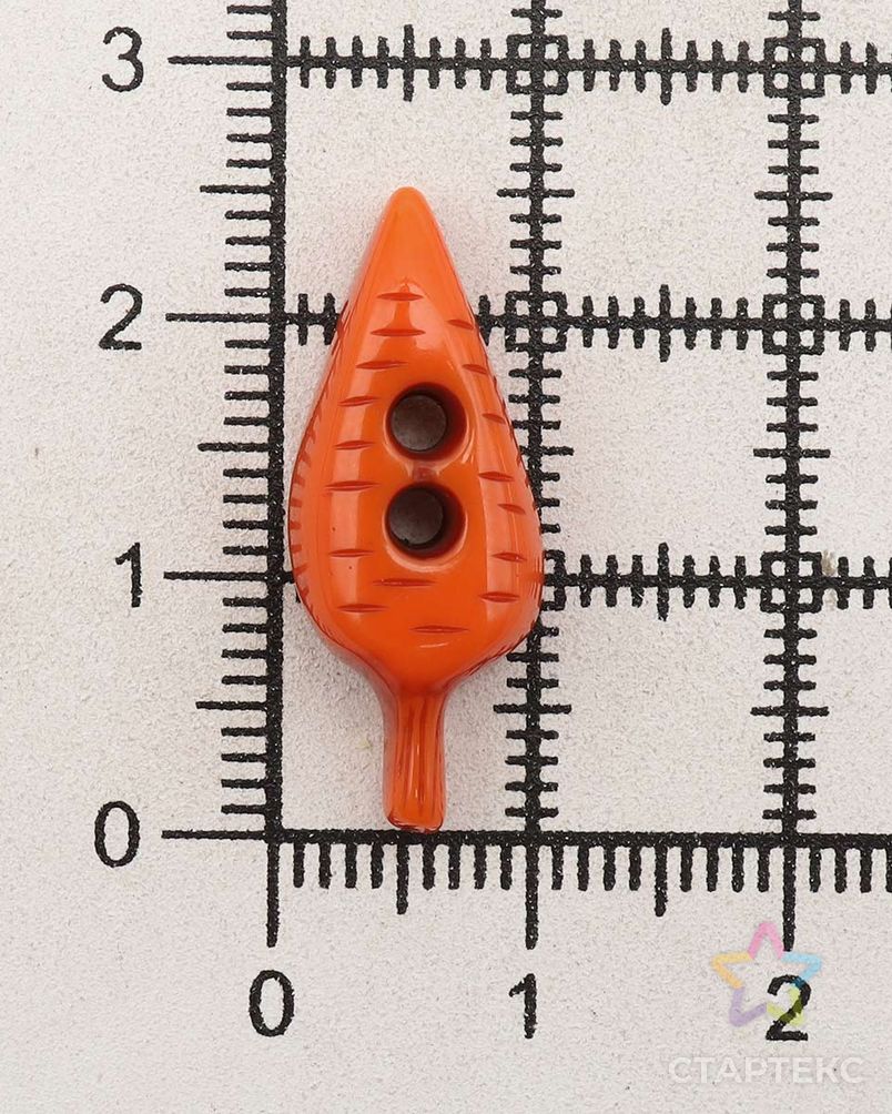 Б30 (3.02-1362-22) Пуговица 'Морковка' 35L (22мм) 2 прокола, пластик (оранжевый) арт. АРС-53882-1-АРС0001281602 3