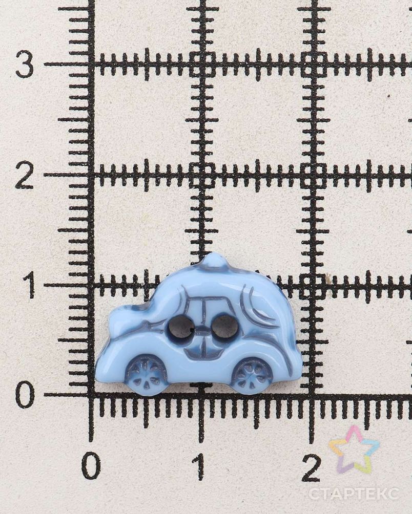 Б30 (3.02-997-19) Пуговица 'Машинка' 30L (19мм) 2 прокола, пластик (голубой) арт. АРС-53888-1-АРС0001281608 3