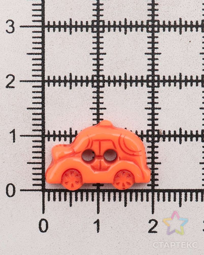 Б30 (3.02-997-19) Пуговица 'Машинка' 30L (19мм) 2 прокола, пластик (оранжевый) арт. АРС-53889-1-АРС0001281609 3