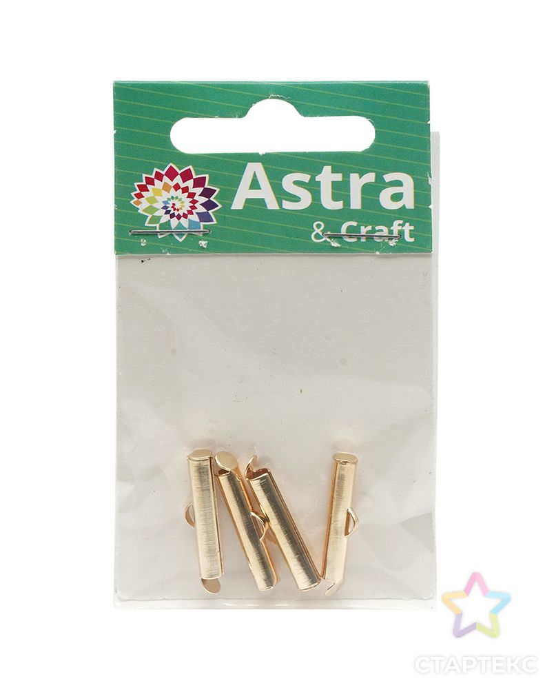 4AR2035 Концевик для бисерного полотна, 20 мм, 4 шт/упак, Astra&Craft (золото) арт. АРС-54157-1-АРС0001235867 2