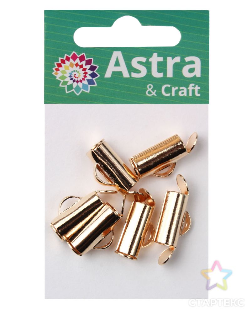 4AR2033 Концевик для бисерного полотна, 10 мм, 6шт/упак, Astra&Craft (золото) арт. АРС-54204-1-АРС0001235863 2