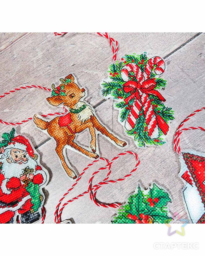 Leti966 Набор для вышивания LetiStitch 'Рождественские игрушки' 10*9см арт. АРС-54376-1-АРС0001227744 2