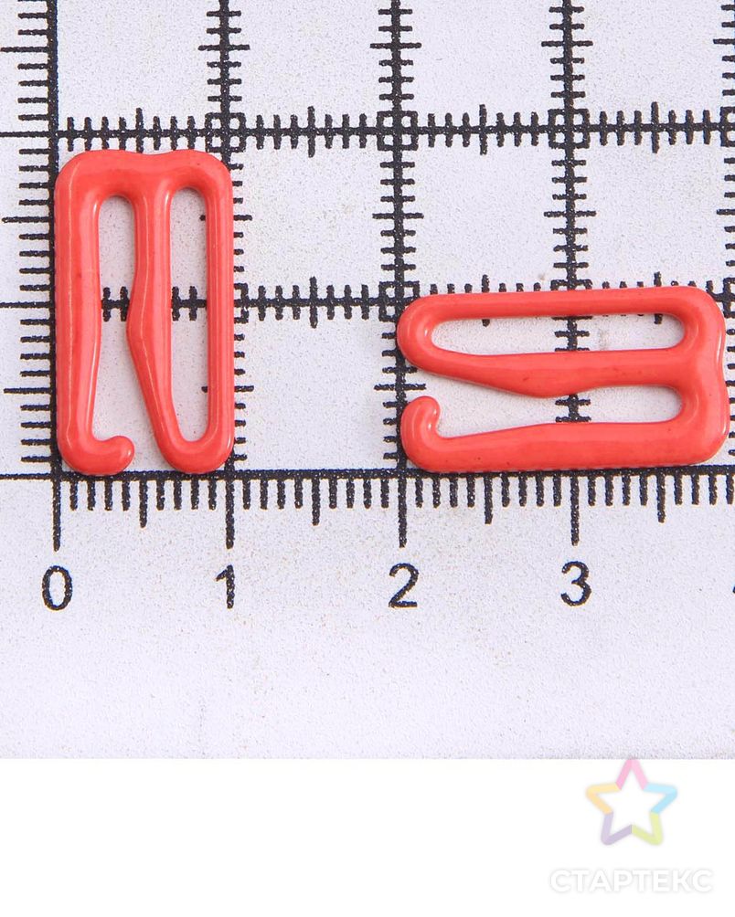 Крючок 15мм металл/эмаль, цветной (C820 красный) арт. АРС-54894-1-АРС0001282096 3