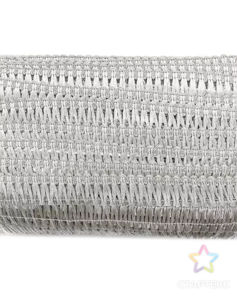 1123 Бахрома металлизированная ш.2,8см (серебро) арт. АРС-14464-1-АРС0001215726 - рис. 2