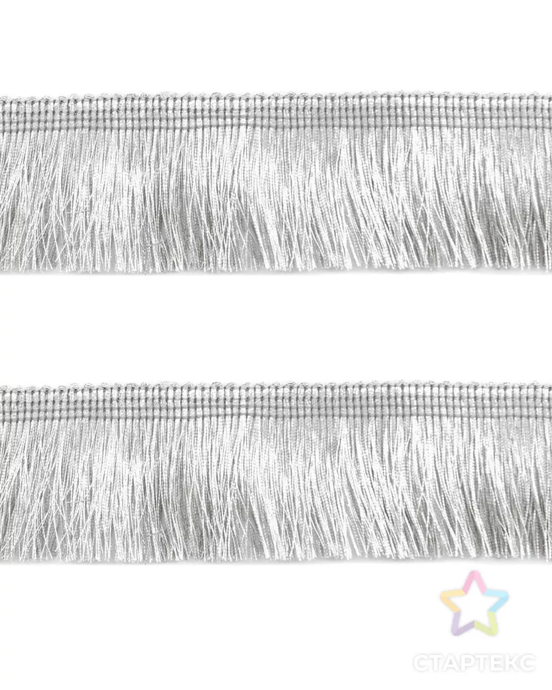 Бахрома металлизированная 568 ш.3,8см (серебро) арт. АРС-20634-1-АРС0000839253 - рис. 3
