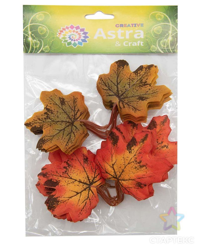 XY19-1147 Кленовые листья, 12шт (4 Зелено-коричневый, желто-оранжевый) арт. АРС-28122-1-АРС0001218949 2