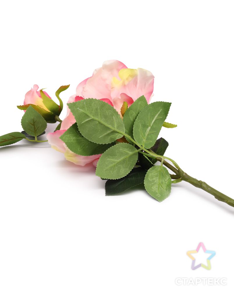 HY125-43026 Роза (цветок и бутон), 46см (C Розовая) арт. АРС-28175-1-АРС0001219002