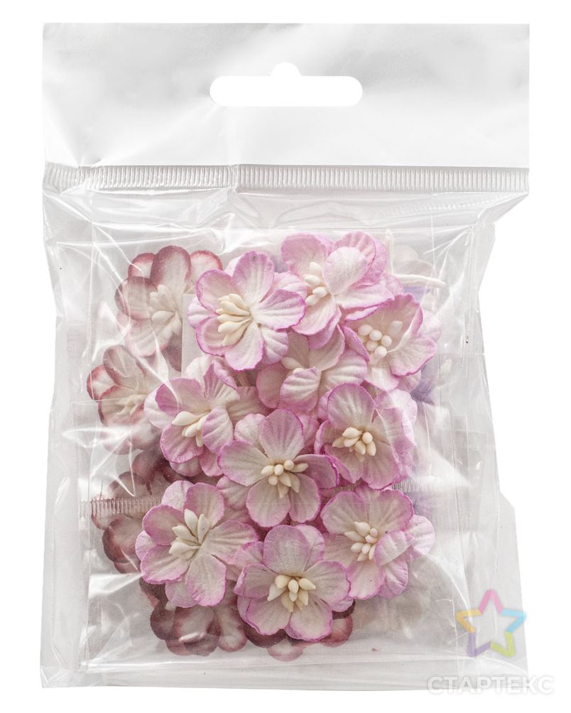 Набор цветки вишни из бумаги, розово-белый, красно-белый, фиолетово-белый, 30 шт, Астра арт. АРС-31430-1-АРС0001230386 4