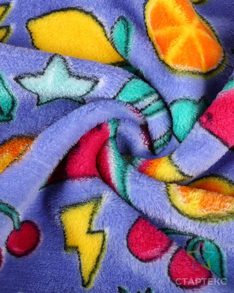 Основовязаная фланелевая флисовая огнестойкая 100% полиэфирная ткань с принтом для детской пижамы арт. АЛБ-173-1-АЛБ001600103236284 3