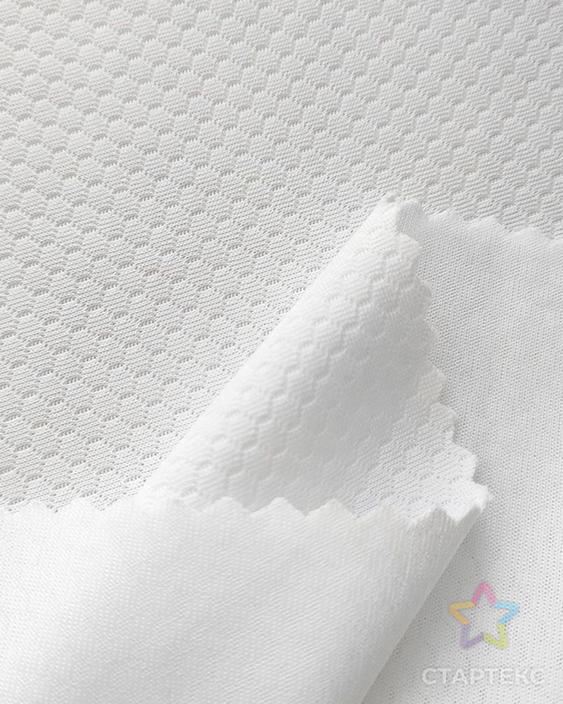 Белая трикотажная спортивная сетчатая Джерси из 100% полиэстера с шестигранным узором в виде сот для футбола, спортивная одежда арт. АЛБ-345-1-АЛБ001600167732990 2