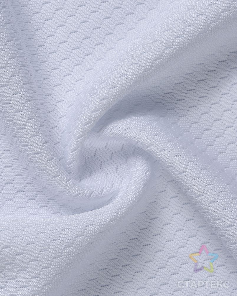 Белая трикотажная спортивная сетчатая Джерси из 100% полиэстера с шестигранным узором в виде сот для футбола, спортивная одежда арт. АЛБ-345-1-АЛБ001600167732990 5