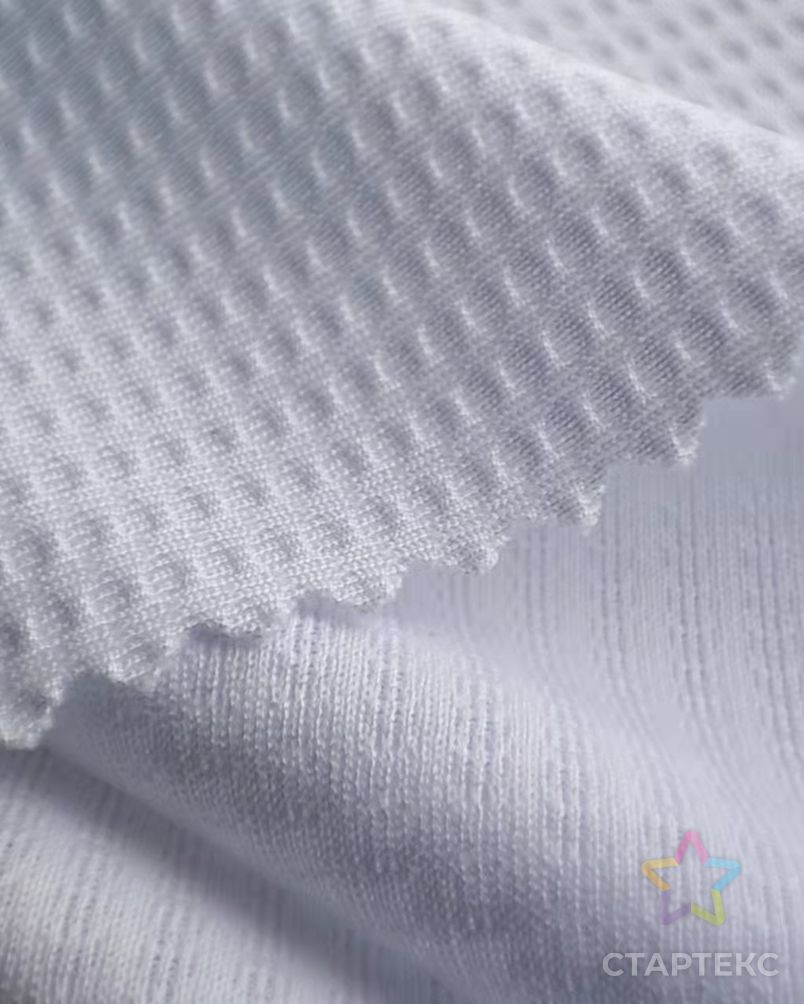Белая трикотажная спортивная сетчатая Джерси из 100% полиэстера с шестигранным узором в виде сот для футбола, спортивная одежда арт. АЛБ-345-1-АЛБ001600167732990 6