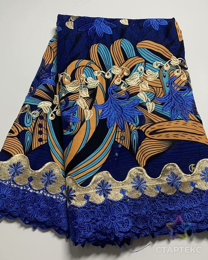Sinyafashion ткань с африканскими восковыми принтами Анкары с вышивкой водорастворимое гипюровое кружево 6 ярдов арт. АЛБ-390-1-АЛБ001600190470112 6