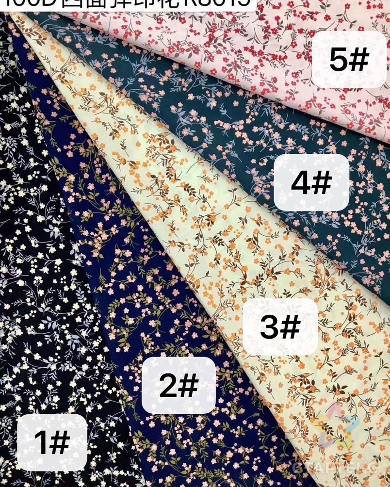 Цветочная ткань 100D, 4 способа, стрейчевая шифоновая ткань с принтом, женская летняя ткань для платья арт. АЛБ-515-1-АЛБ001600228117764 5